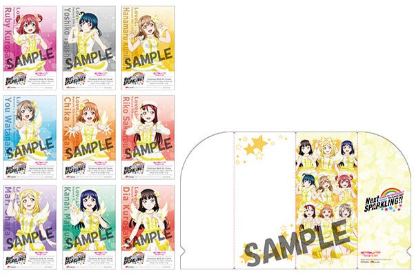 Love Live Sunshine Next Sparkling Clear Bookmark Set & Clear Ticket File - HonokaSplits