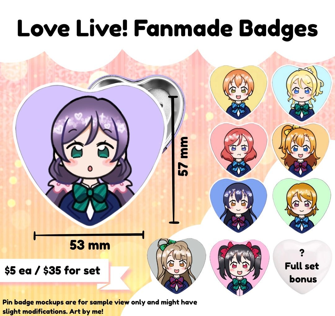 (PREORDER) Love Live Fanmade Badge - HonokaSplits